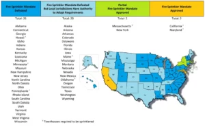 United States fire sprinkler mandates for sober living