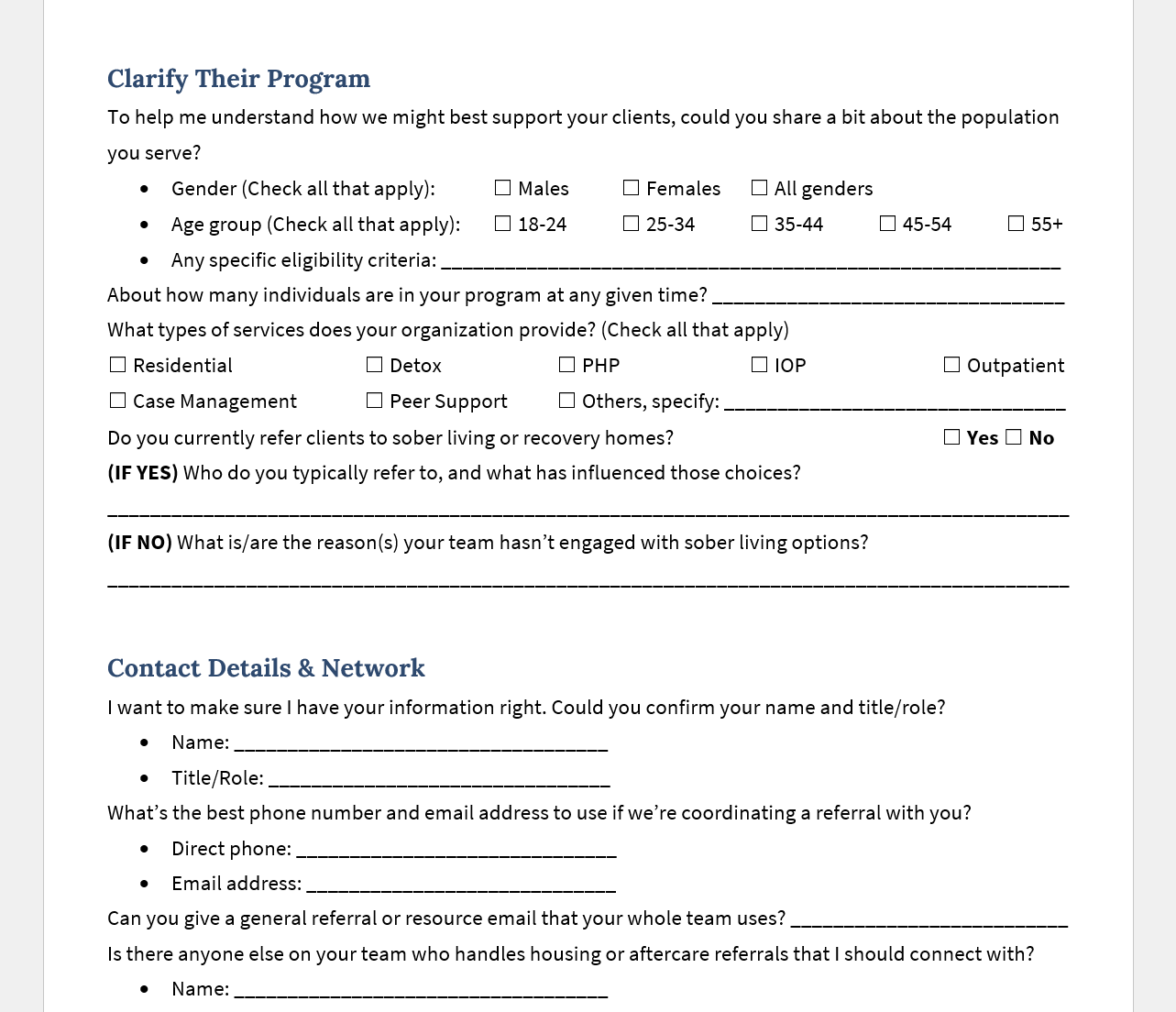 Referral Source Call Script preview