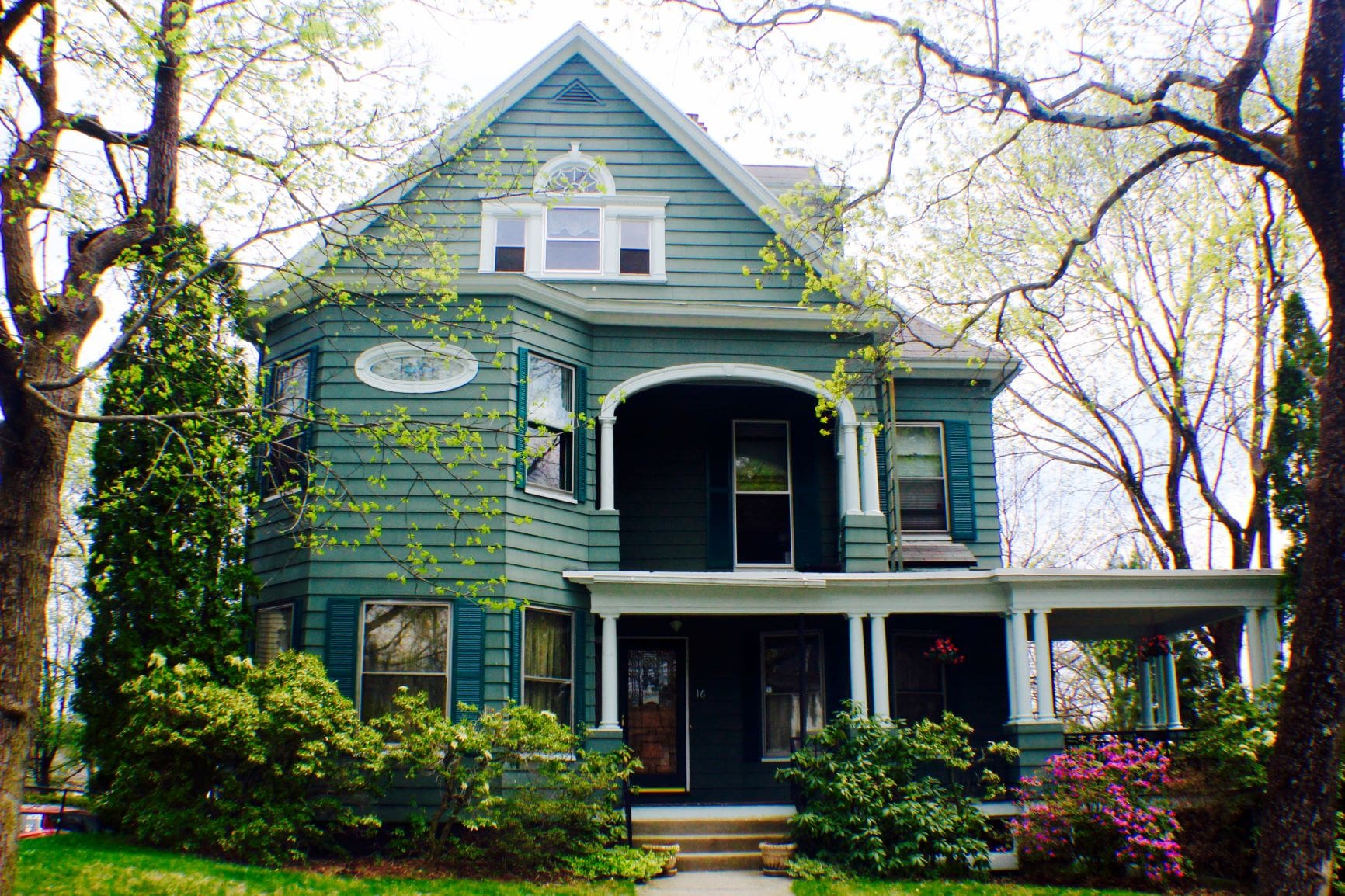 Front exterior of a large multi-bedroom home operating as a recovery residence
