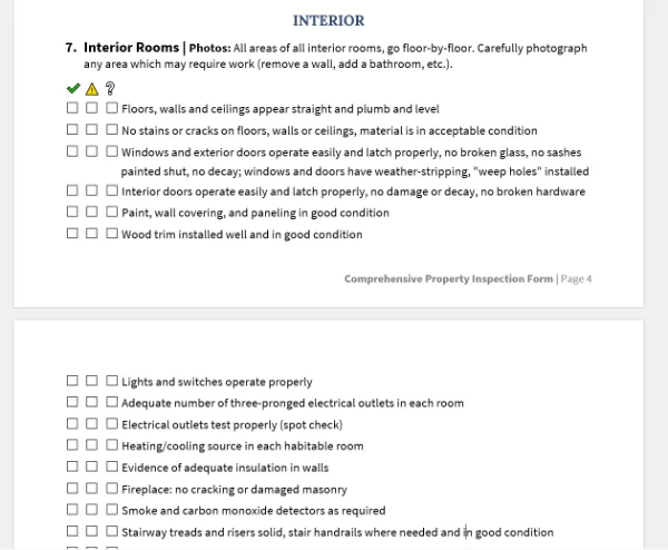 Property inspection checklist preview