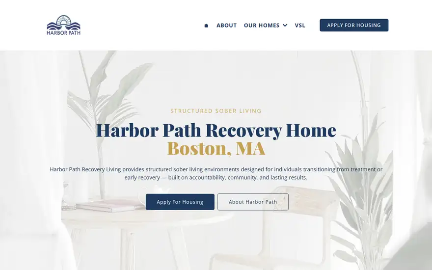 Conservative sober living website design