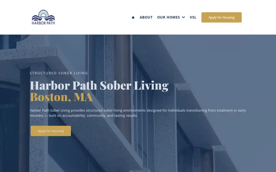 Modern sober living website design