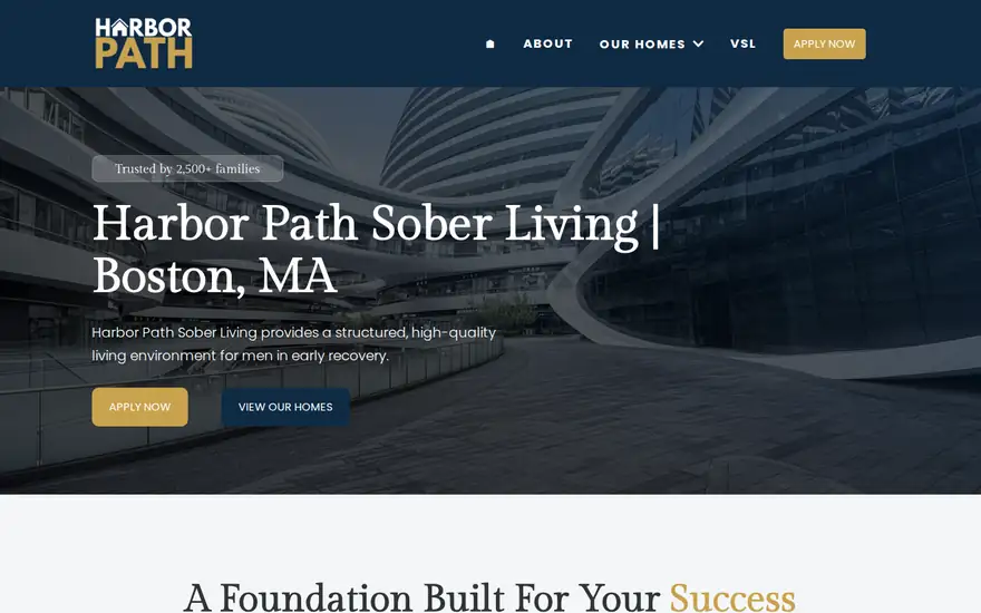 Organized sober living website design