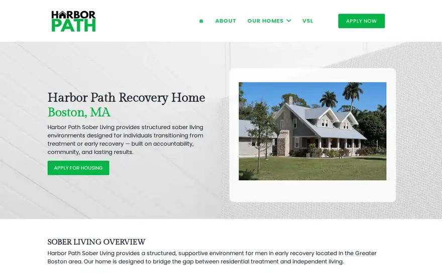 Refined sober living website design