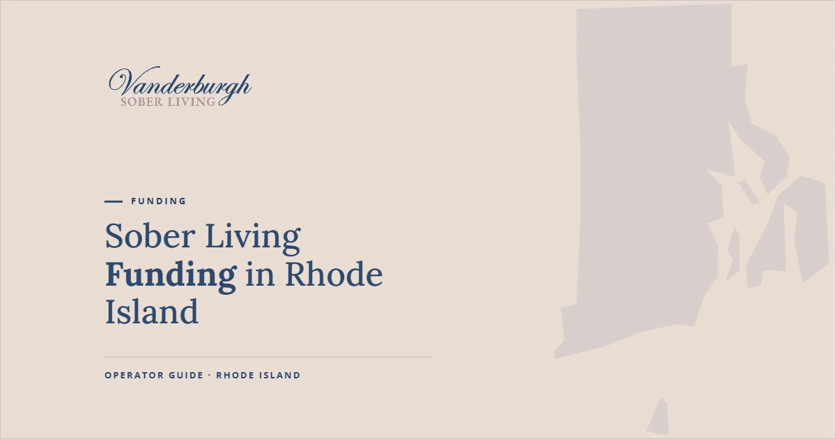 Sober Living Financial Assistance in Rhode Island — Vanderburgh Sober Living guide graphic with Rhode Island state outline